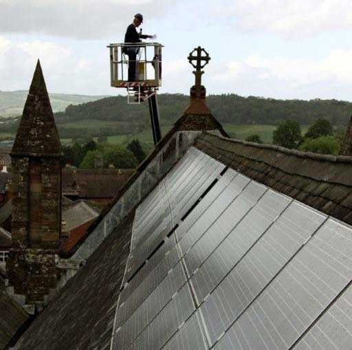 English Church -renewable energy - solar power